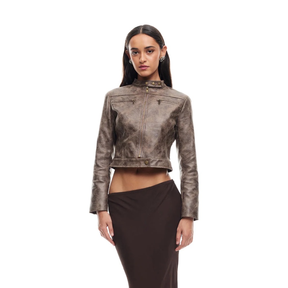 BELLA MOTO JACKET | CHOCOLATE A3 - Picture 3 of 12